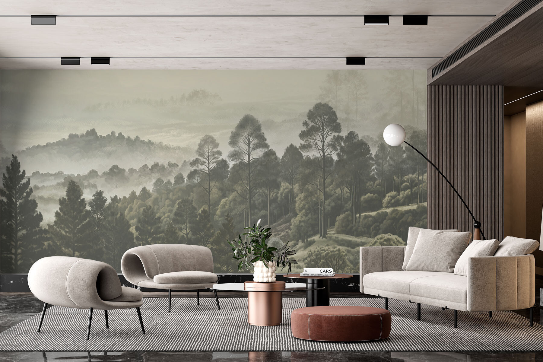 Landscape of trees and fog Landscape of trees and fog