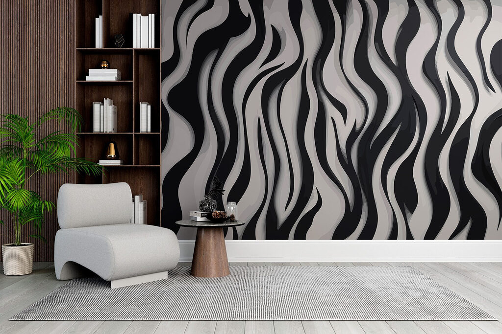 Black and white striped pattern Black and white striped pattern