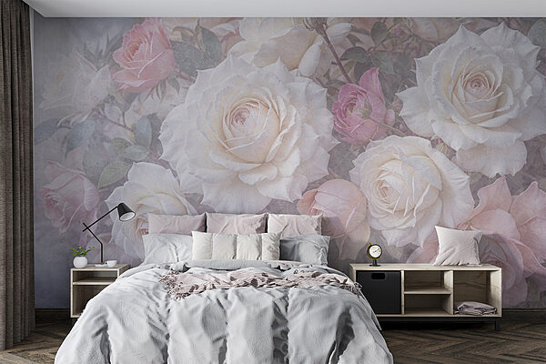 Fototapety Fototapety Skupina bielych a ružových ruží (Katalógové číslo: w08352)