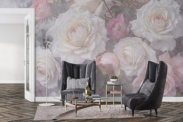 Group of white and pink roses Group of white and pink roses