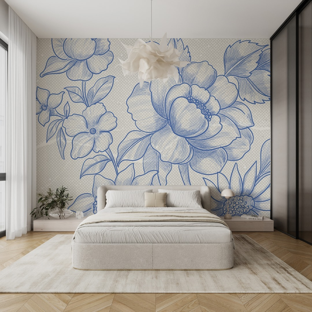 Drawing of flowers and leaves Drawing of flowers and leaves