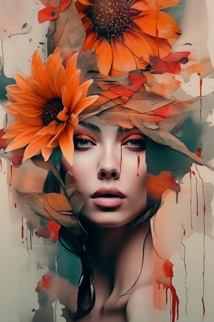 Woman with flowers in her hair