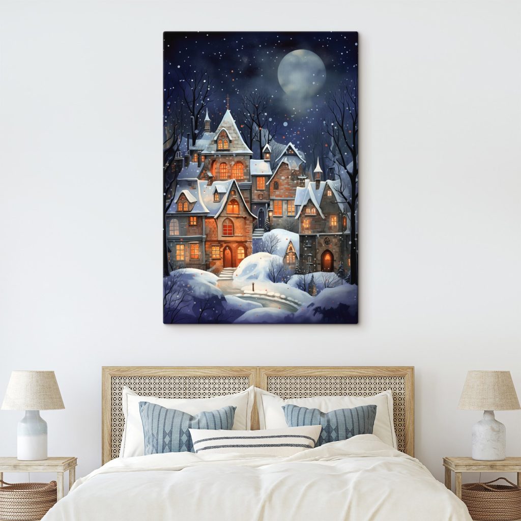 Snow covered houses in a snowy forest Snow covered houses in a snowy forest