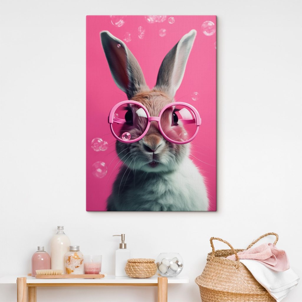 Rabbit wearing pink glasses Rabbit wearing pink glasses
