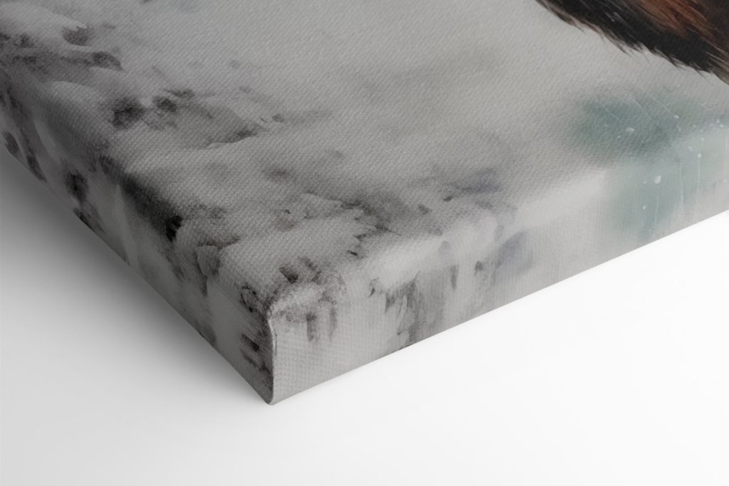 Moose with large antlers standing in a snowy forest Moose with large antlers standing in a snowy forest