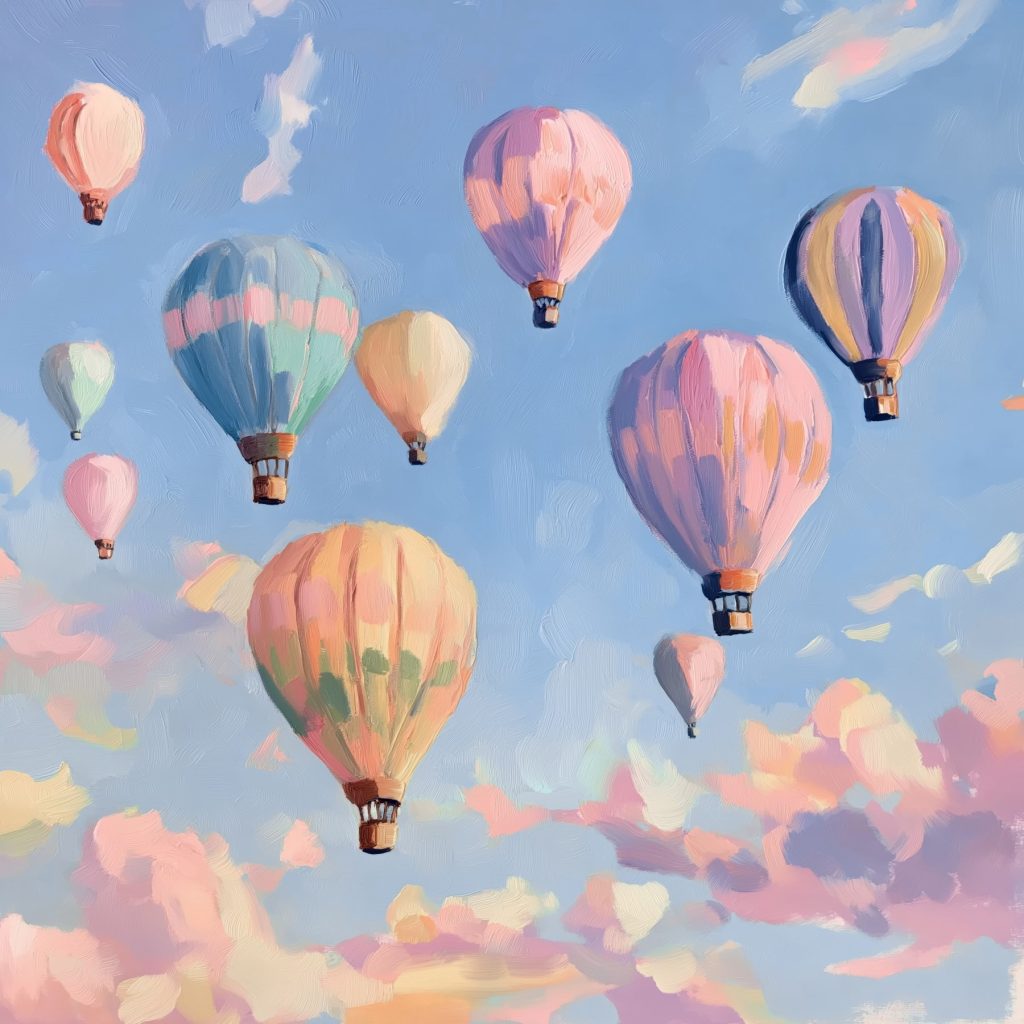 Group of hot air balloons in the sky Group of hot air balloons in the sky