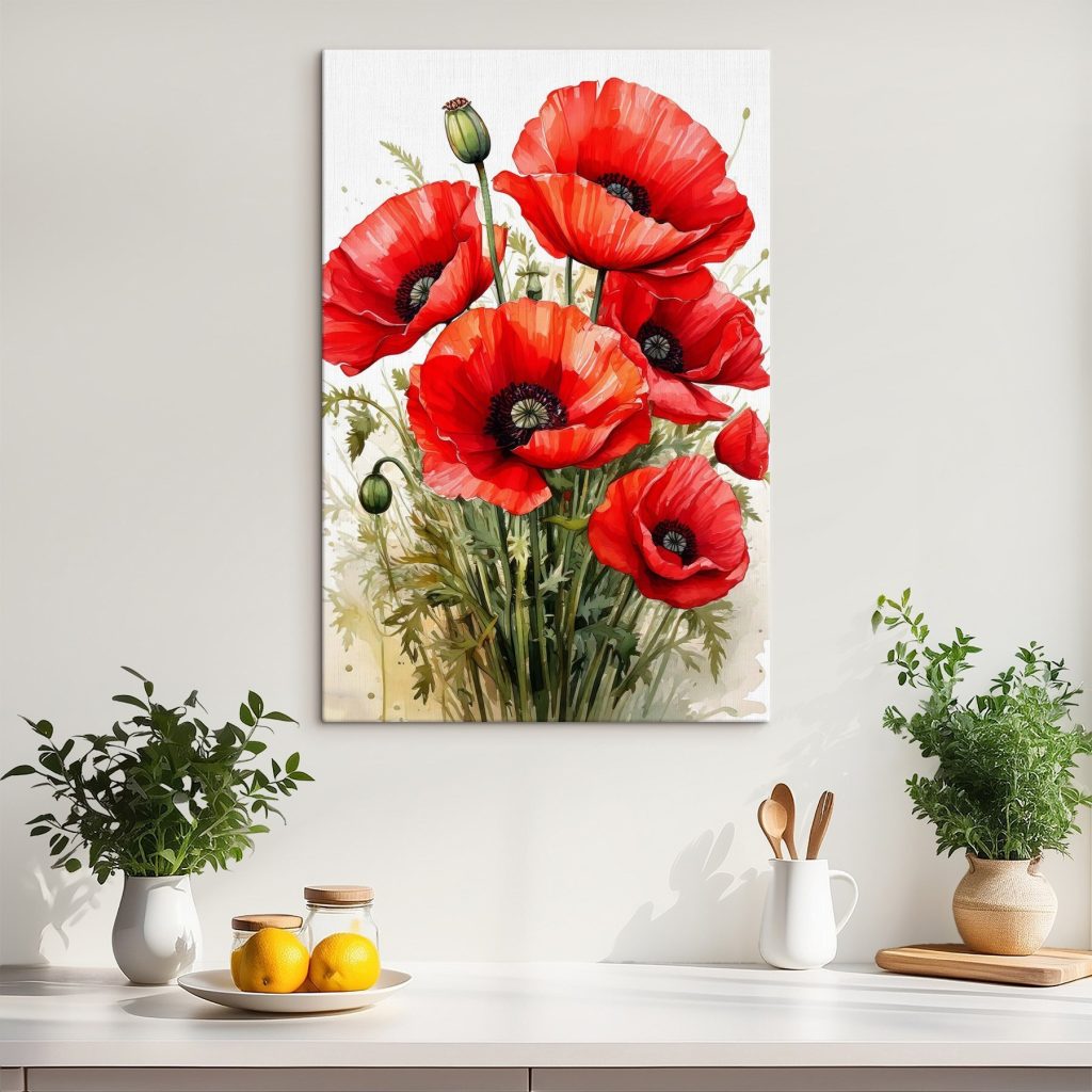 Painting of red flowers
