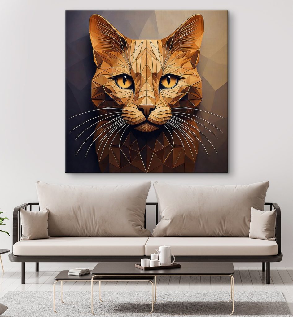 Cat with a low poly design