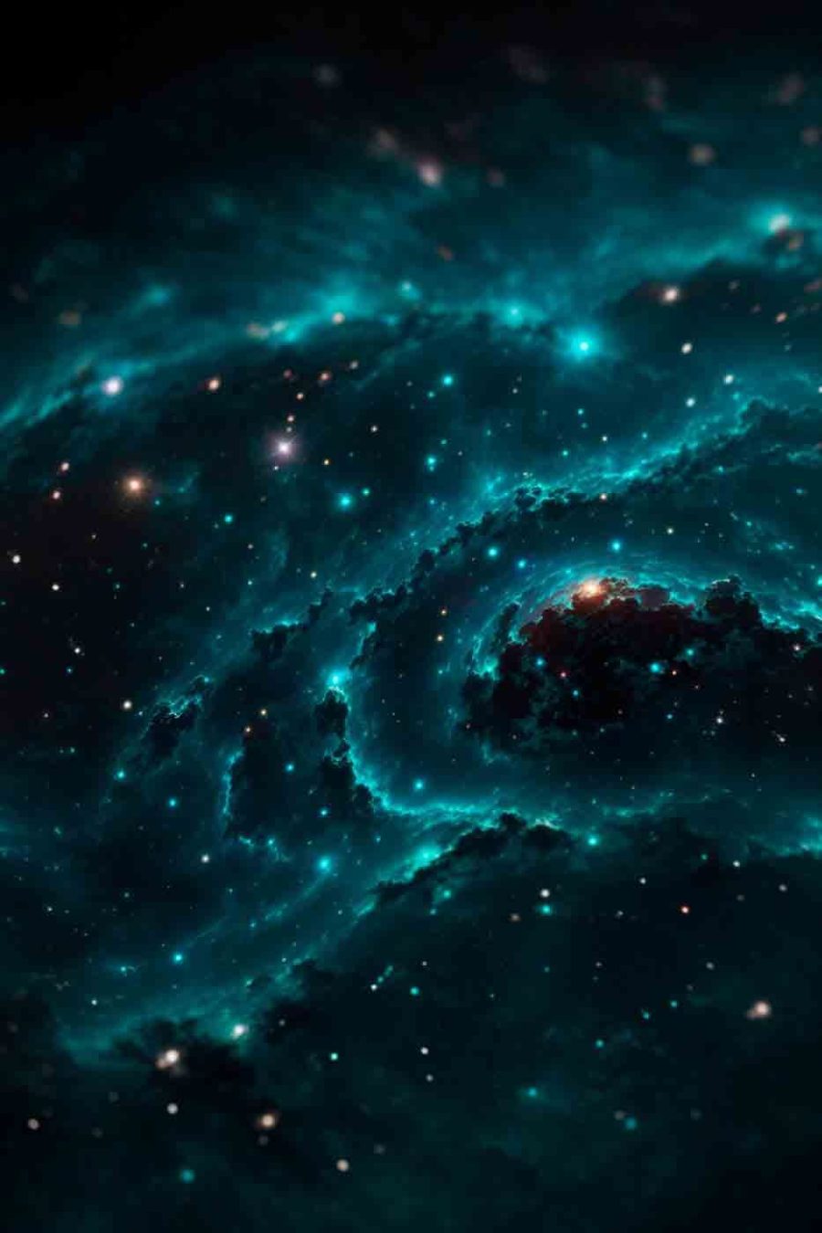 Galaxia vo vesmíre s hviezdami