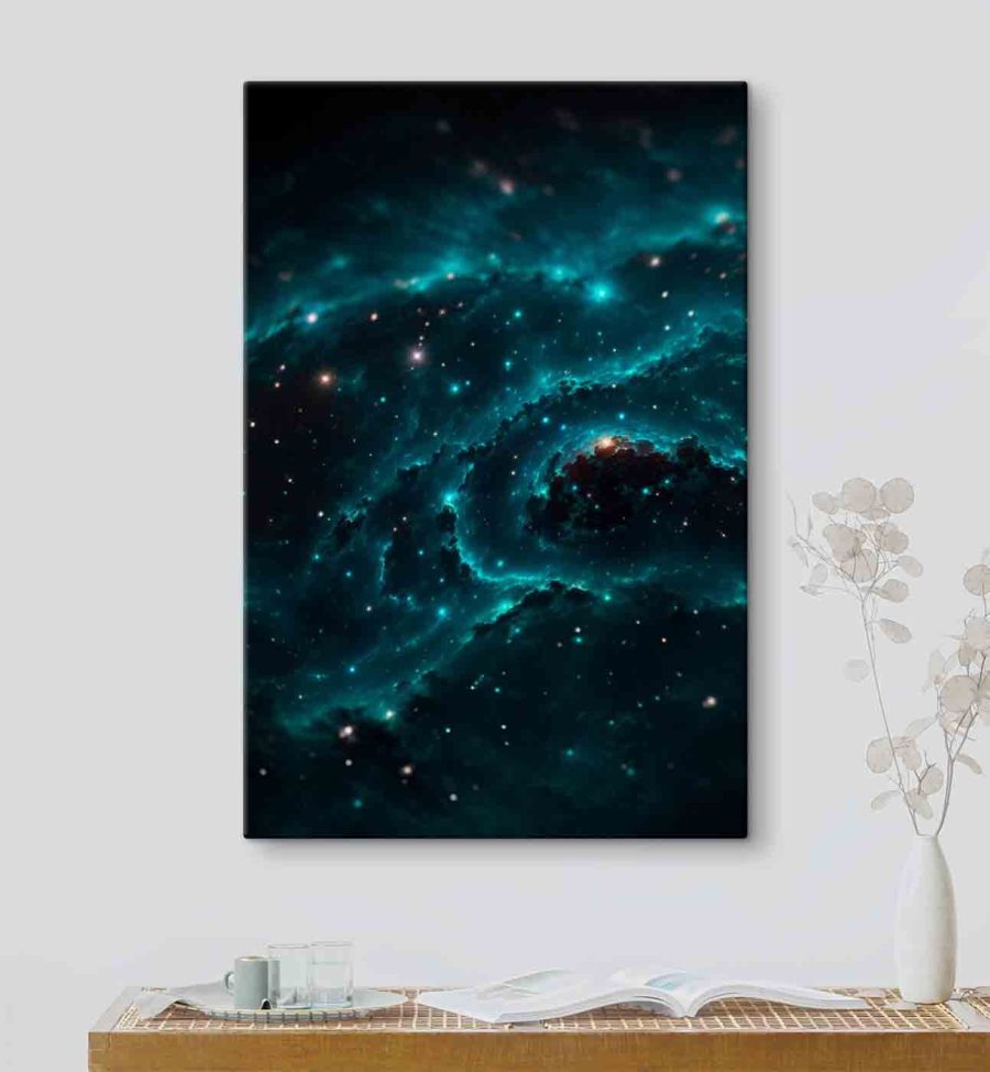 Galaxia vo vesmíre s hviezdami