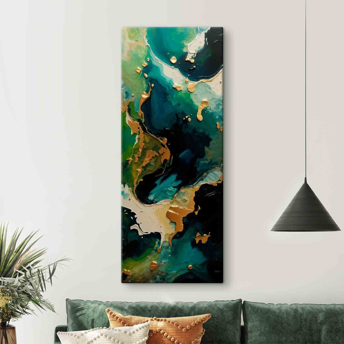 Turquoise currents with metallic accents Turquoise currents with metallic accents