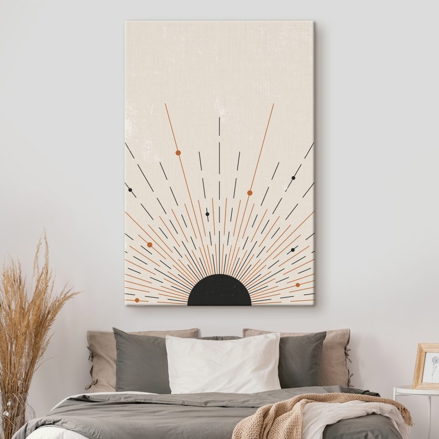 Sunburst s čiarami a bodkami