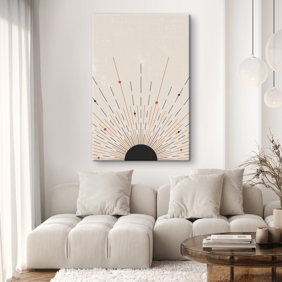 Sunburst s čiarami a bodkami