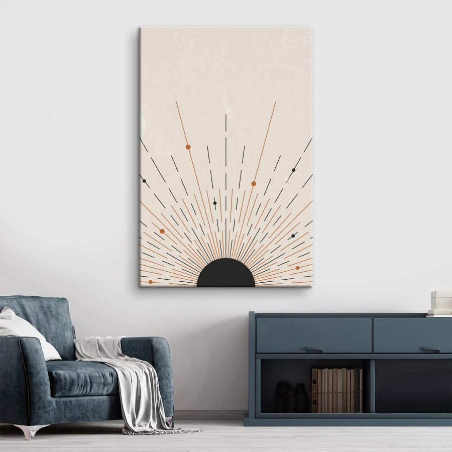 Sunburst s čiarami a bodkami
