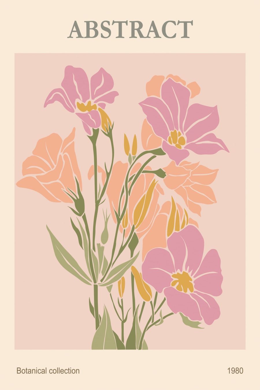 Vintage botanická elegancia, 1980