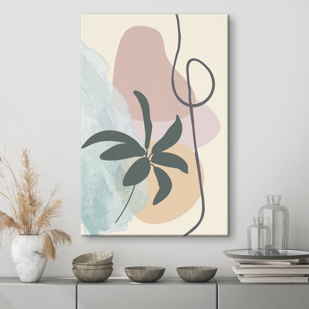 Plant with leaves and a spiral Plant with leaves and a spiral