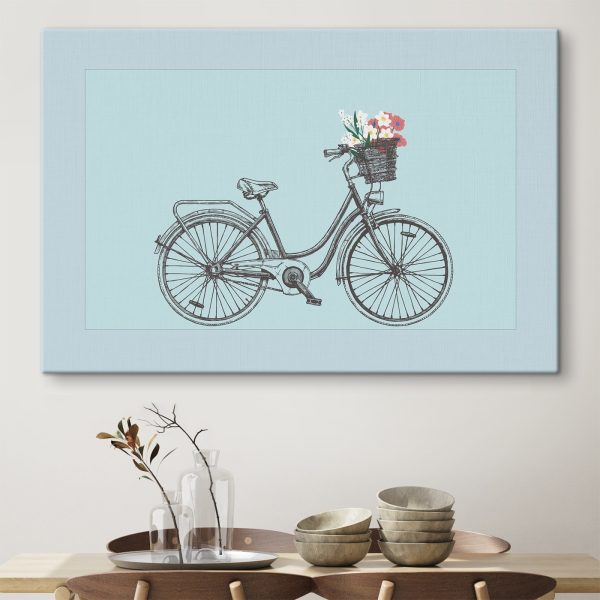 Bicykel s kvetmi v košíku Bicykel s kvetmi v košíku