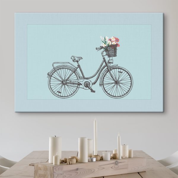 Bicykel s kvetmi v košíku Bicykel s kvetmi v košíku
