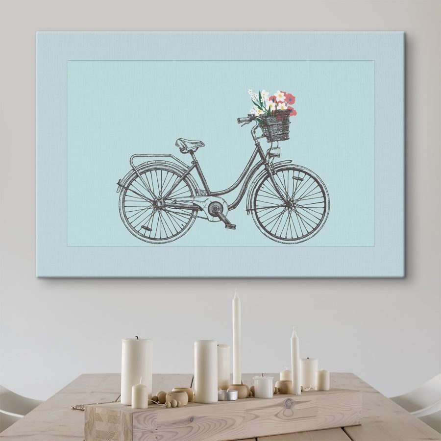 Bicykel s kvetmi v košíku Bicykel s kvetmi v košíku