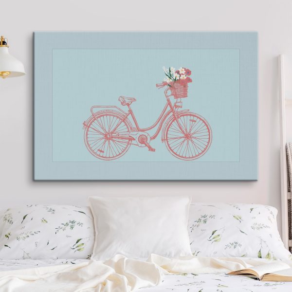 Bicykel s kvetmi v košíku Bicykel s kvetmi v košíku