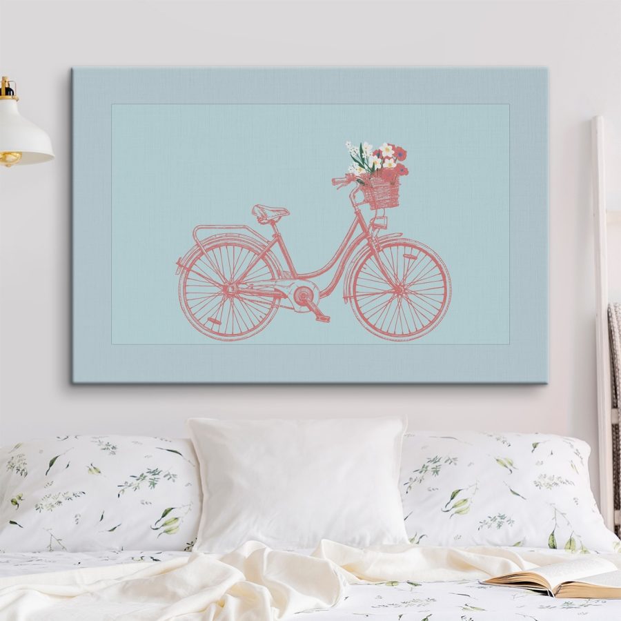 Bicykel s kvetmi v košíku