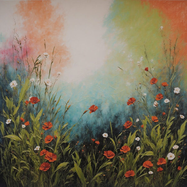 Maľovanie kvetov a trávy Maľovanie kvetov a trávy