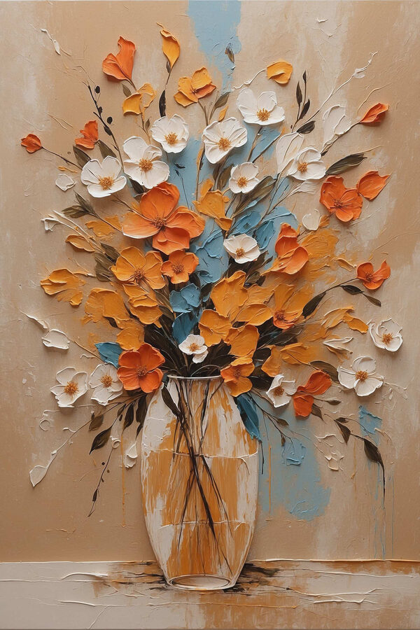 Maľba kvetov vo váze Maľba kvetov vo váze