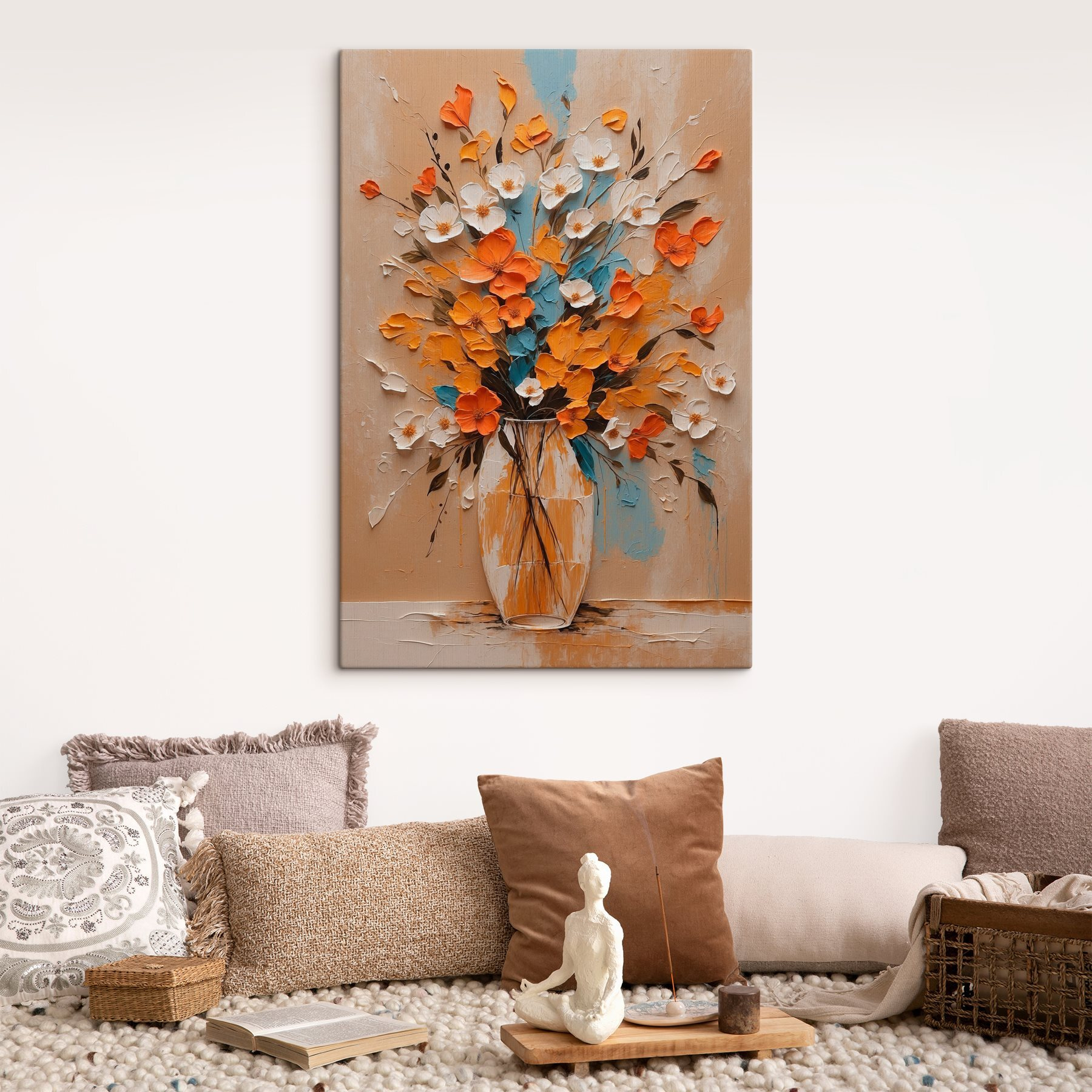 Painting of flowers in a vase Painting of flowers in a vase