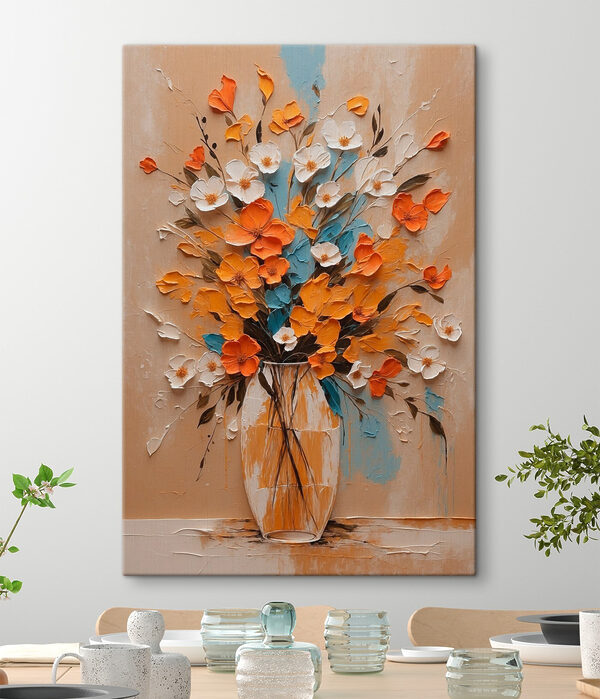 Maľba kvetov vo váze Maľba kvetov vo váze