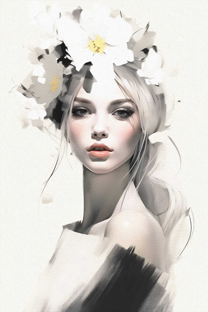 Woman with flowers in her hair Woman with flowers in her hair