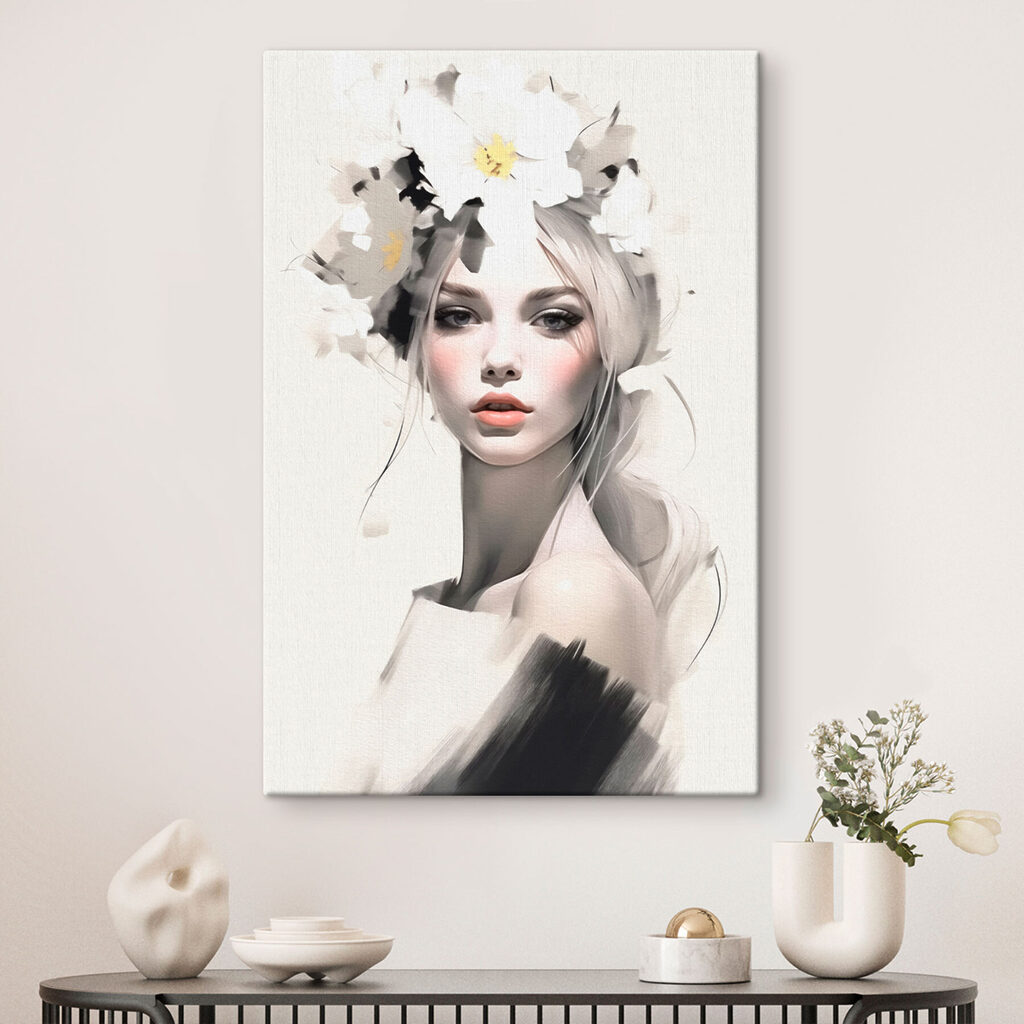 Woman with flowers in her hair Woman with flowers in her hair