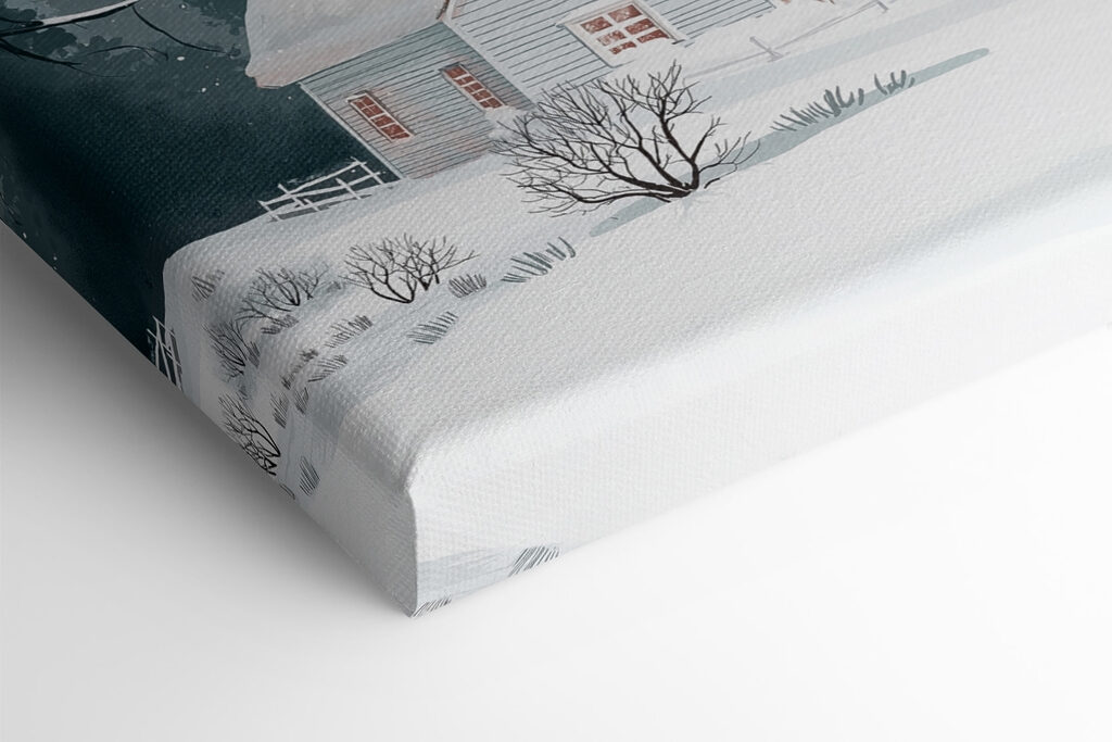 House with snow on the roof and a tree in the snow