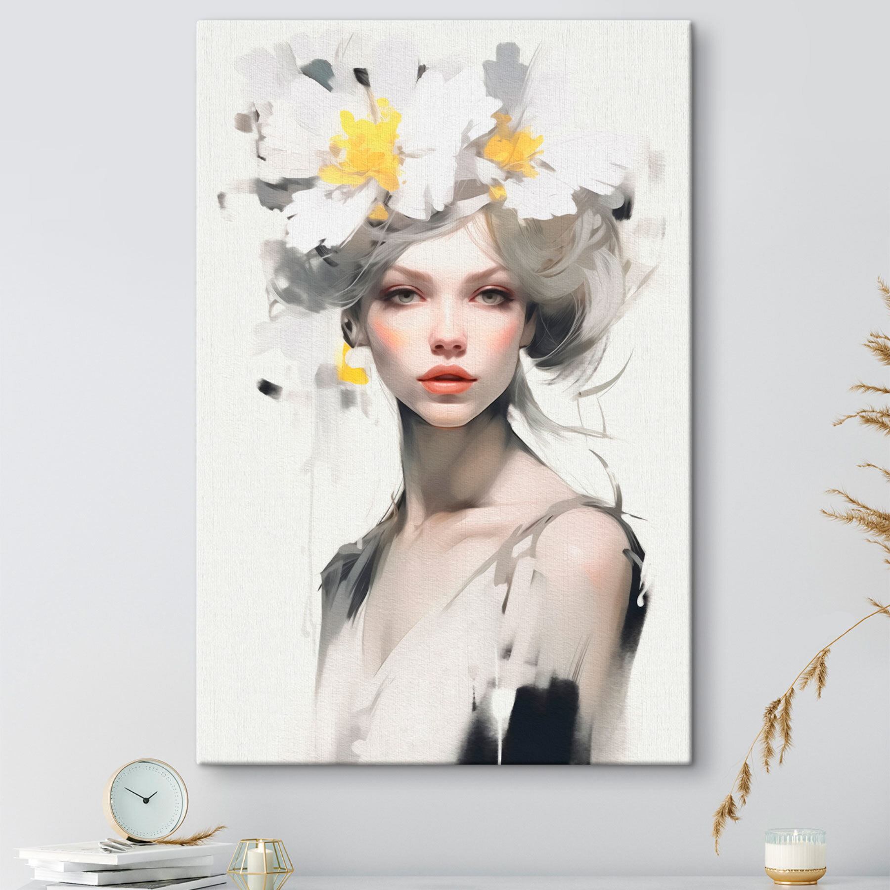 Woman with flowers in her hair