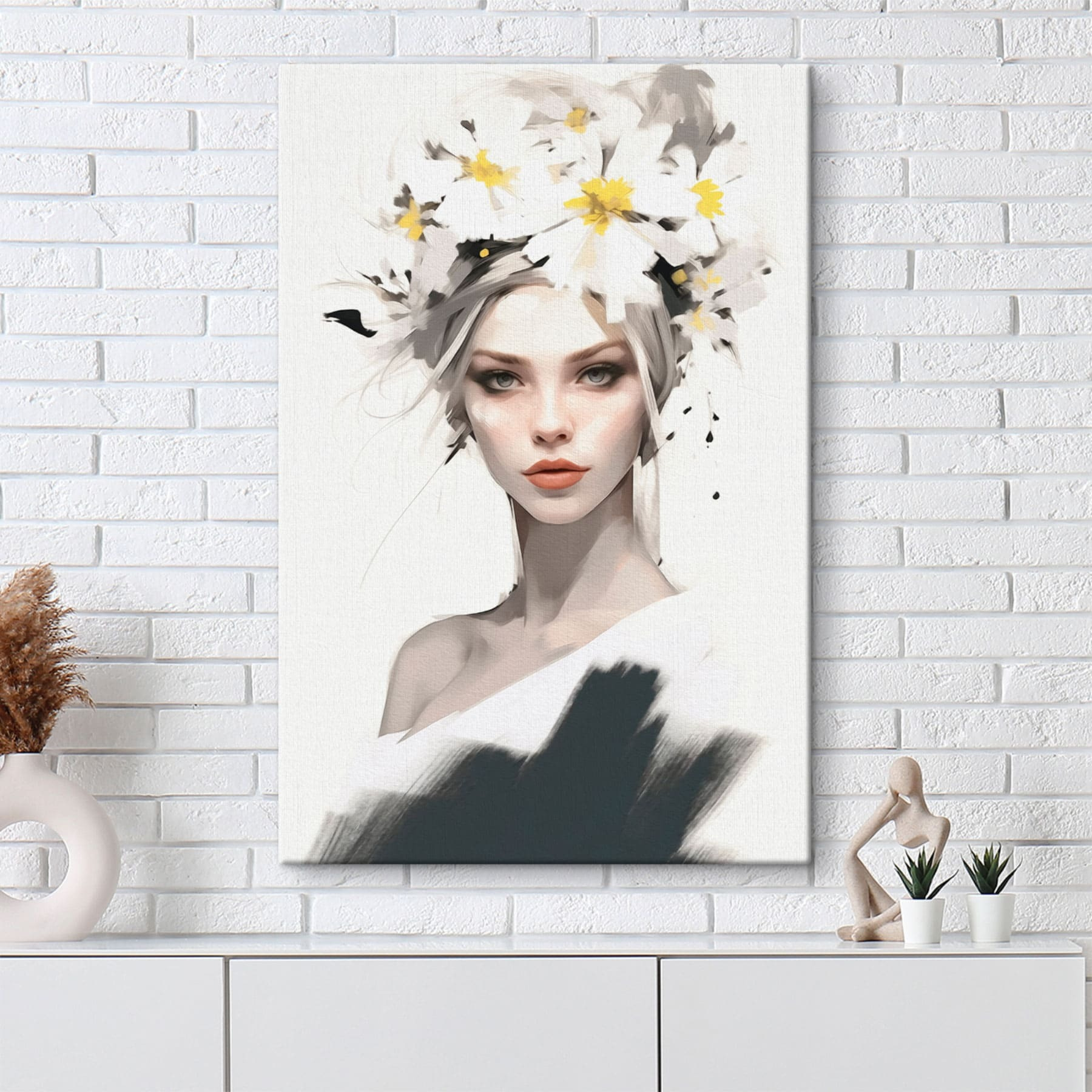 Woman with flowers in her hair