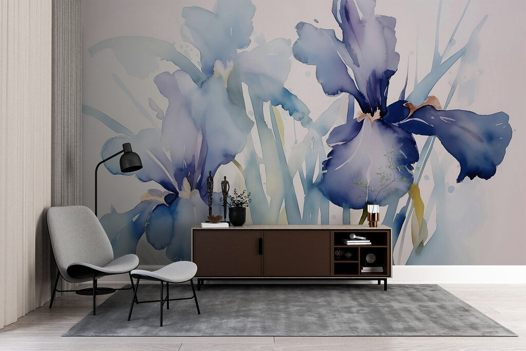 Painting of flowers on a white background