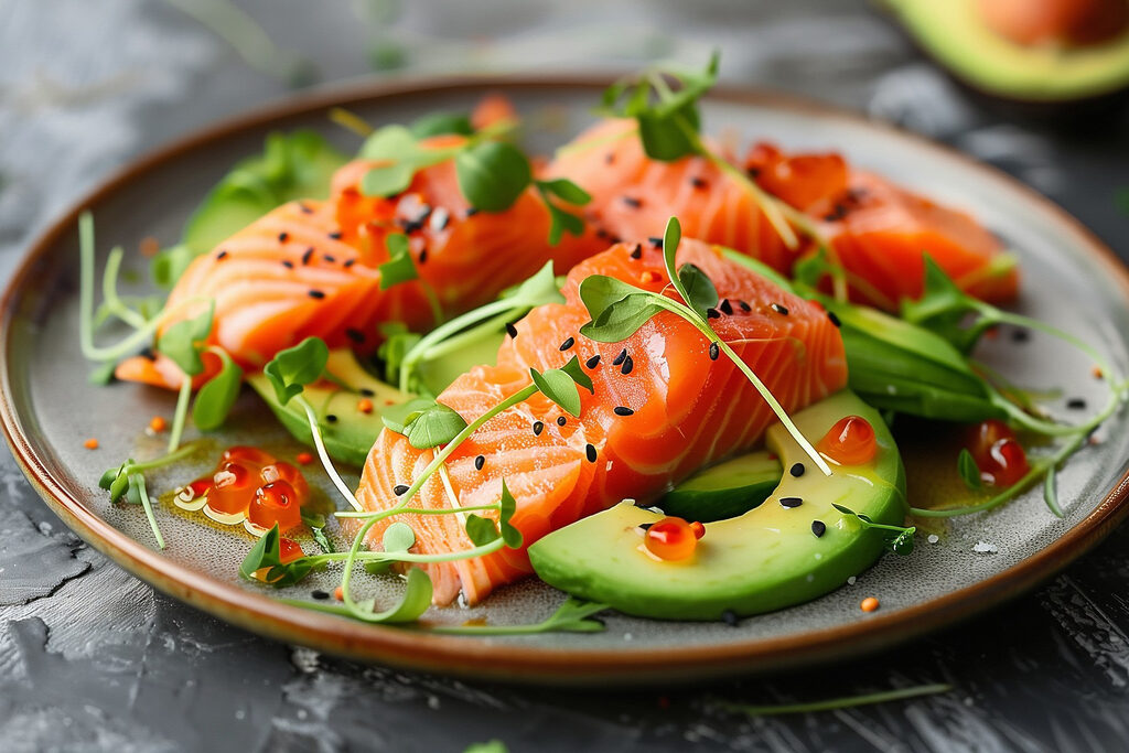Plate of food on a table