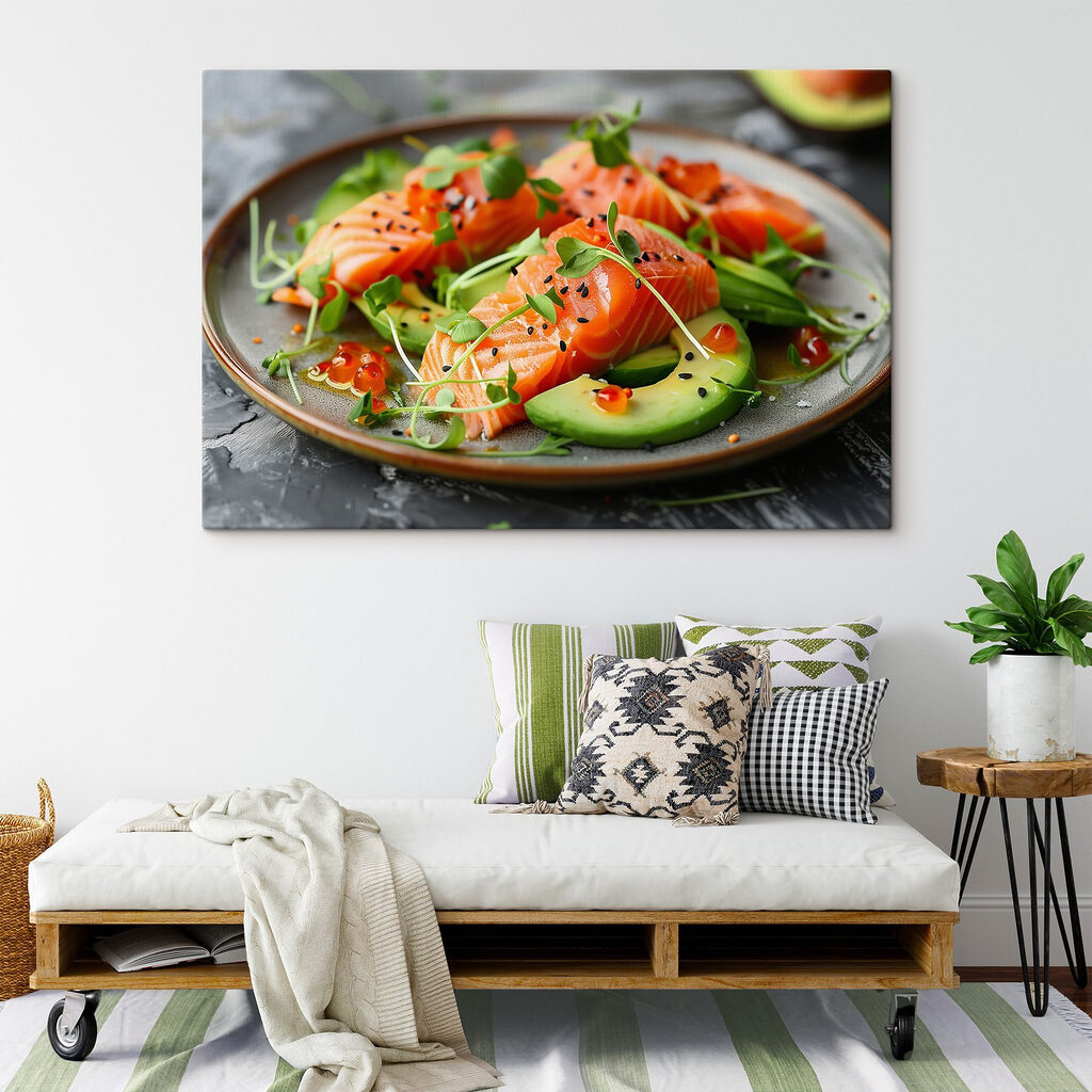 Plate of food on a table