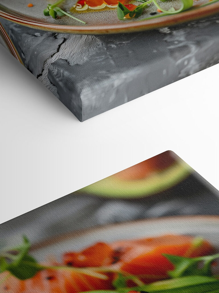 Plate of food on a table