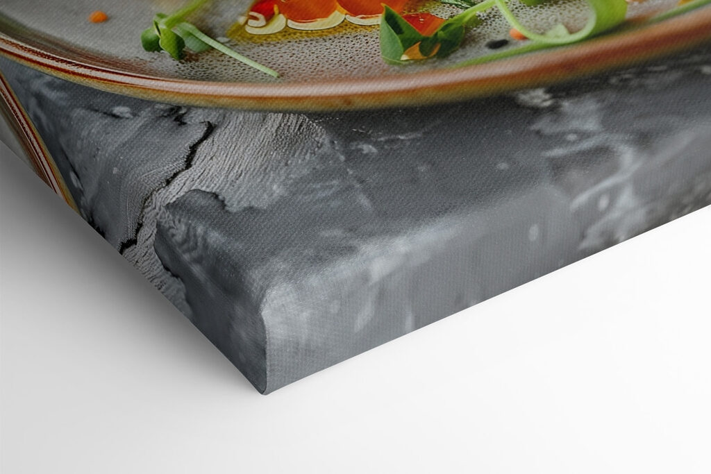 Plate of food on a table