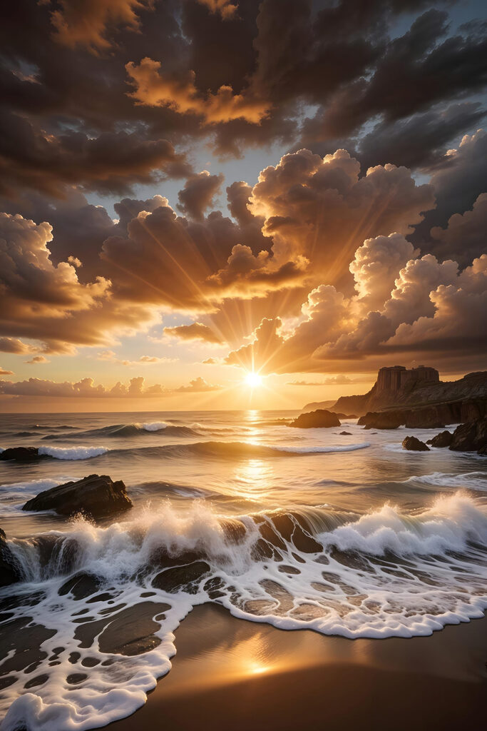 Sunset over a body of water Sunset over a body of water