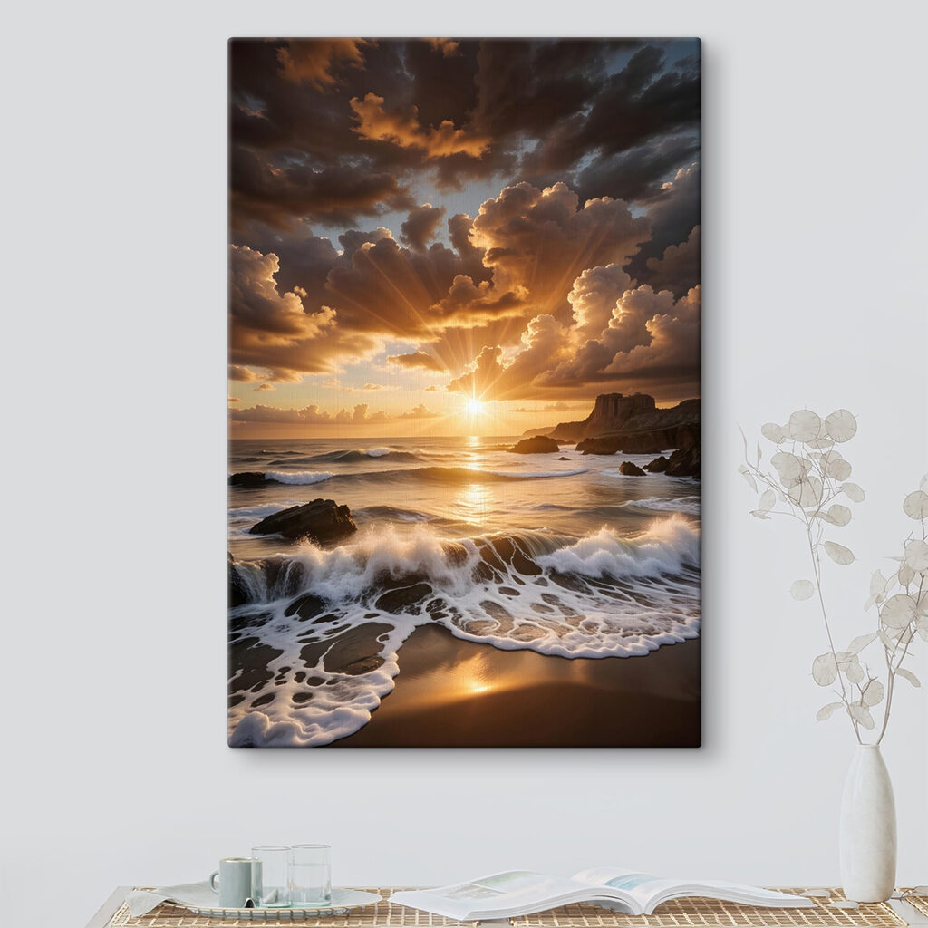 Sunset over a body of water Sunset over a body of water