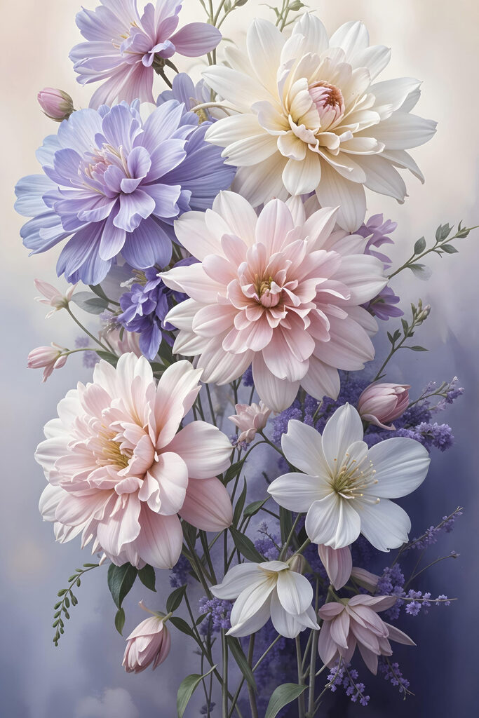 Group of flowers in a vase Group of flowers in a vase