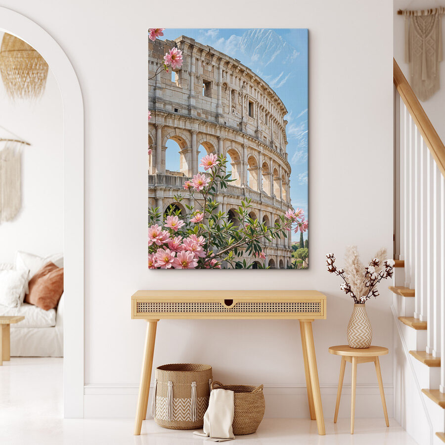 Canvas prints Building with arches and flowers