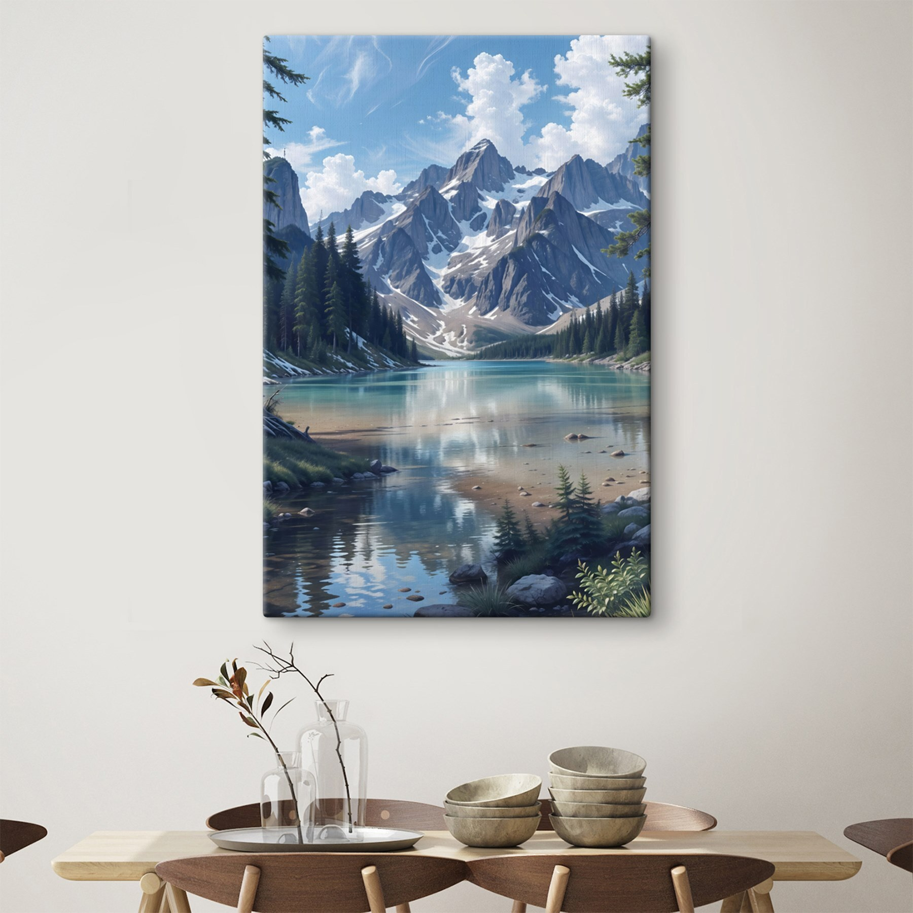 Lake surrounded by mountains Lake surrounded by mountains