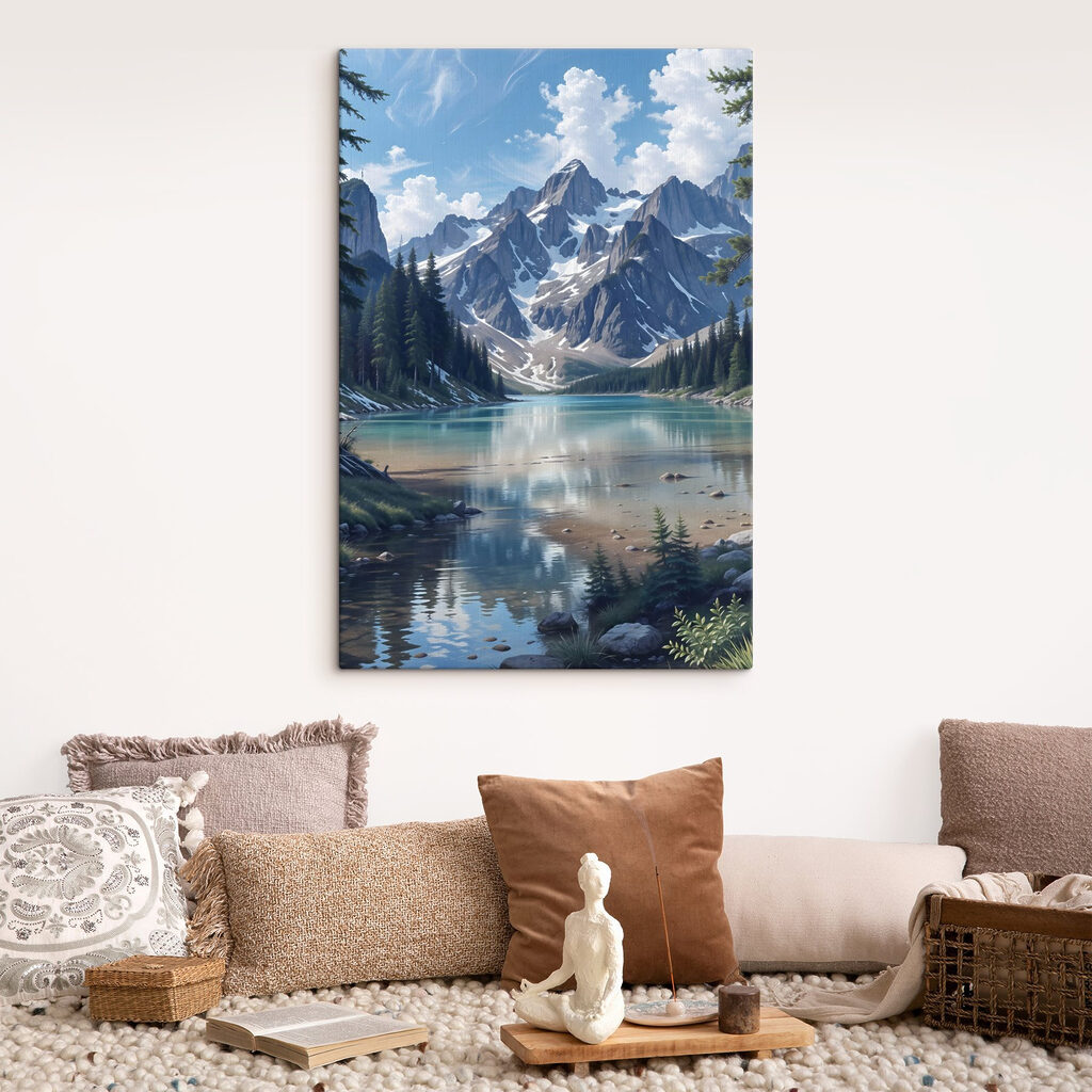 Lake surrounded by mountains Lake surrounded by mountains