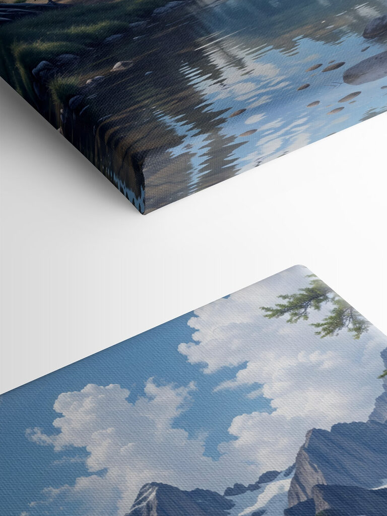 Lake surrounded by mountains Lake surrounded by mountains