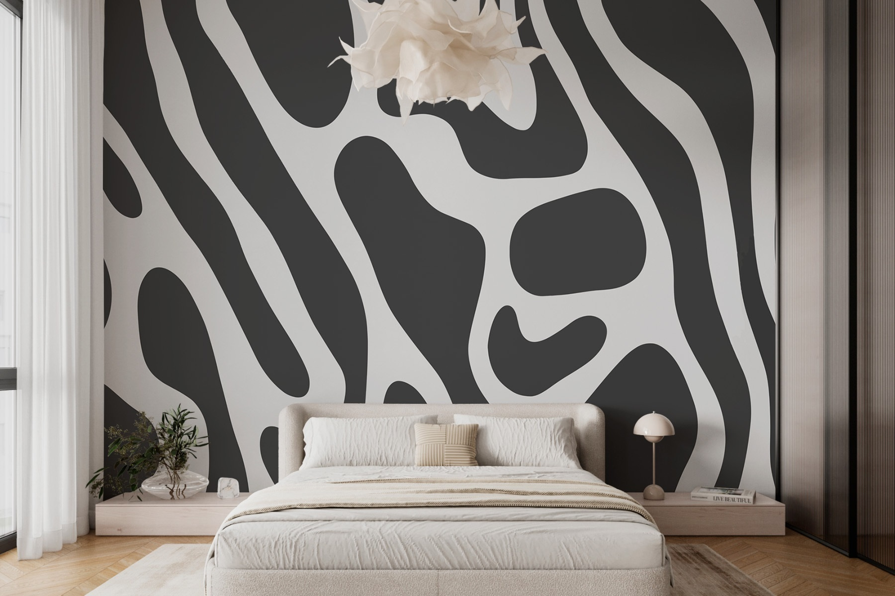 Flowing abstract design in gray tones Flowing abstract design in gray tones