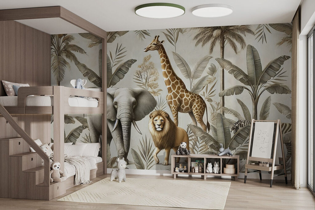 Wallpaper with animals and plants Wallpaper with animals and plants