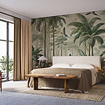 Fototapety Freska vtákov letiacich nad lesom