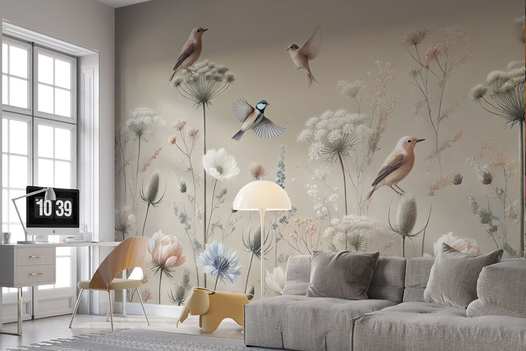 Birds on flowers and plants Birds on flowers and plants